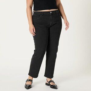 The Drop Women's Straight Leg Black Jeans, 36, Plus Size Dark Academia Blokecore